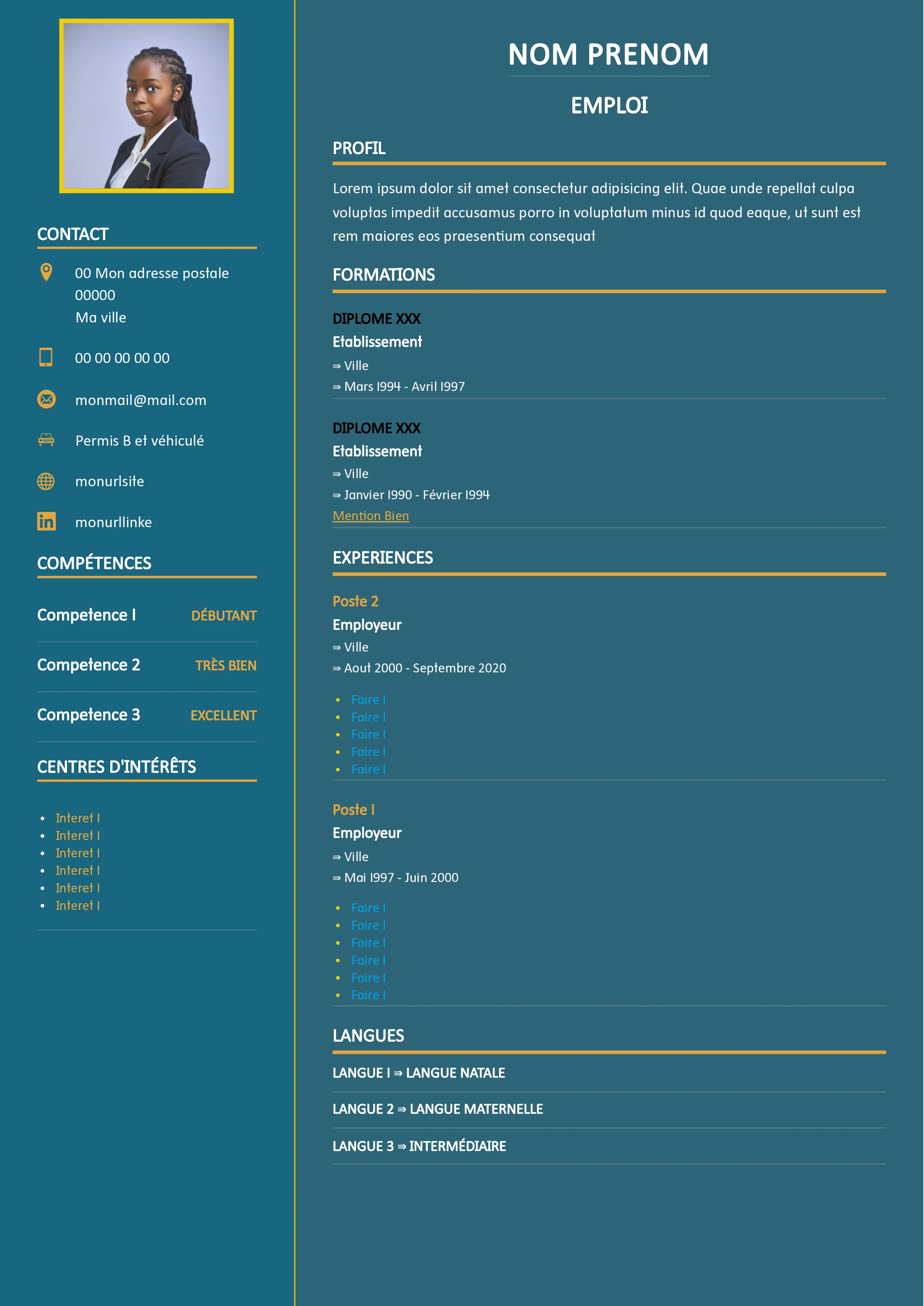 Modèle de CV simple